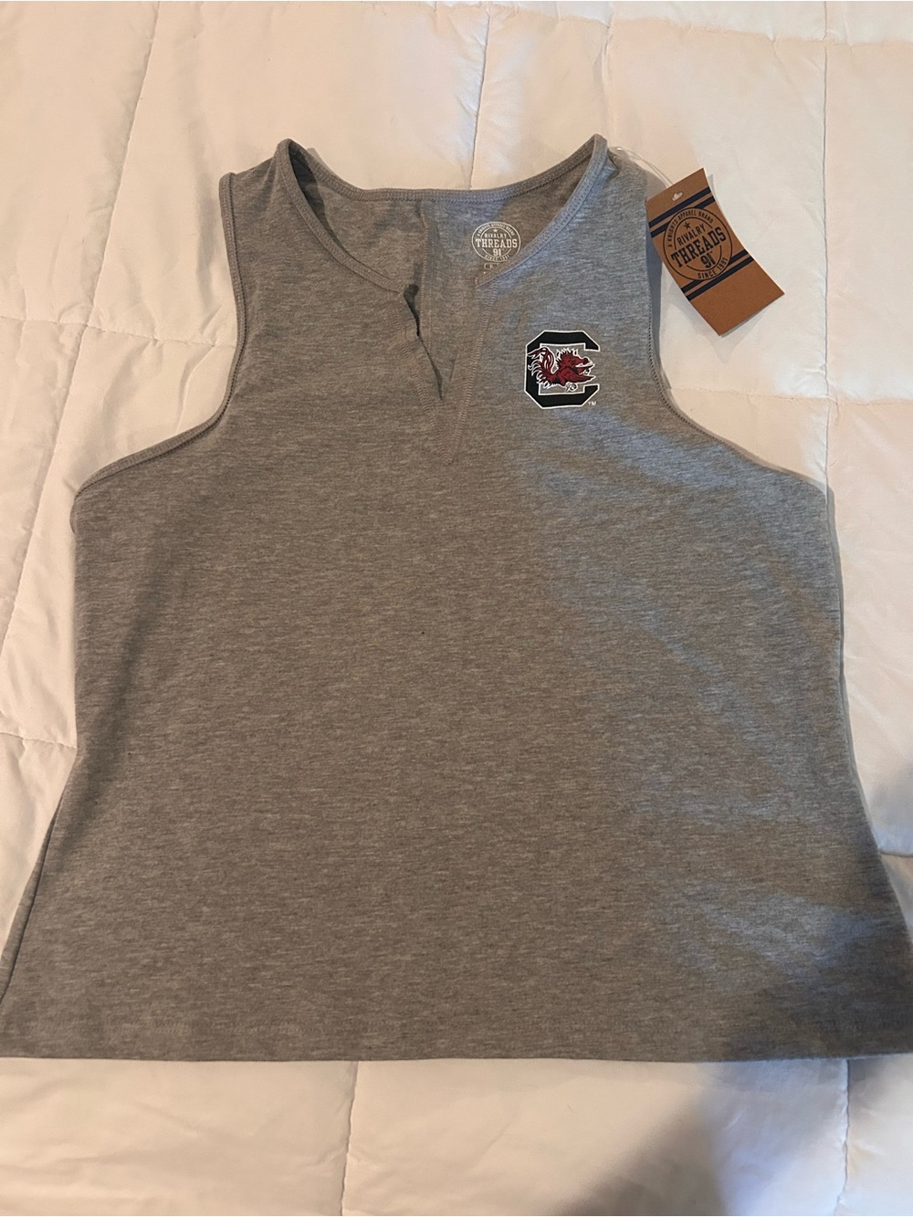 Rivalry Threads Gray Women's Tank with Team Emblem